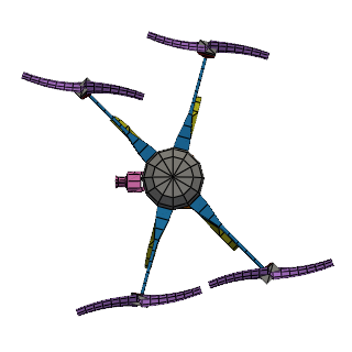 The quadcopter, as the app draws it